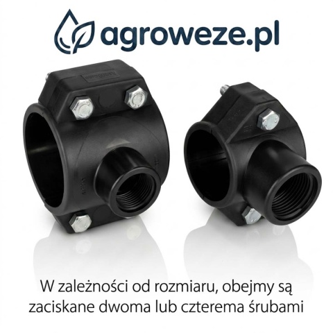 Opaska siodłowa obejma na rurę PE 75x5/4 GW PN10
