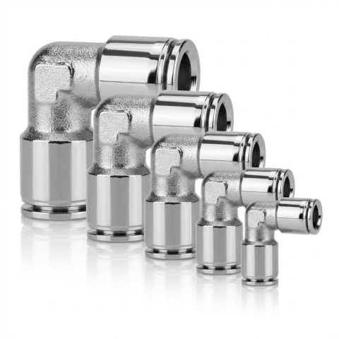 Metalowe kolanko wtykowe 6mm
