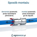 Metalowy trójnik wtykowy 10mm