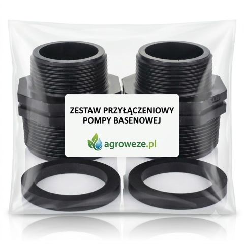 Zestaw adapterów pompy basenowej z uszczelkami 2"x1 1/2" PP
