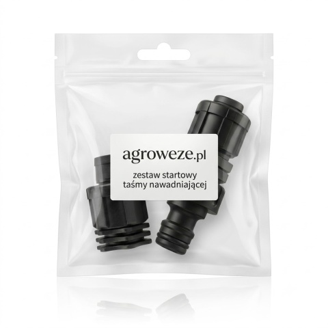Zestaw startowy do taśmy nawadniającej: adapter węża+korek