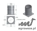Złącze z kołnierzem 6" kwadr, króciec węża 152, rozstaw otw. 150x150mm