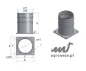 Złącze z kołnierzem 6" kwadr, króciec węża 159, rozstaw otw. 150x150mm
