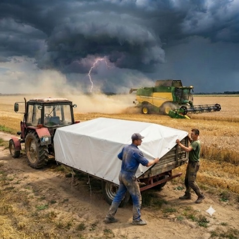 Plandeka biała 2x3m 55g/m2