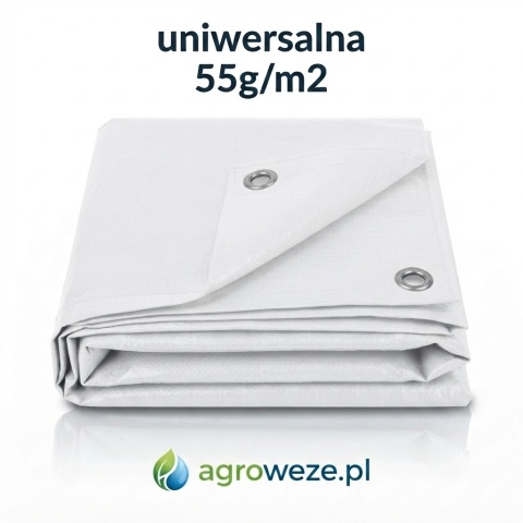Plandeka biała 3x5m 55g/m2