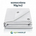Plandeka biała wzmocniona 5x6m 90g/m2