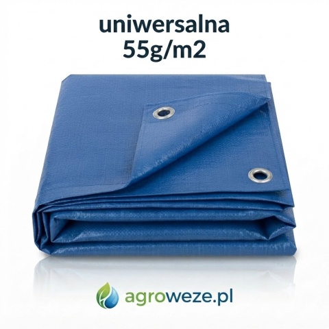 Plandeka niebieska 6x8m 55g/m2