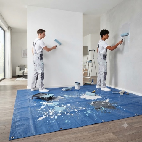 Plandeka niebieska 2x4m 55g/m2
