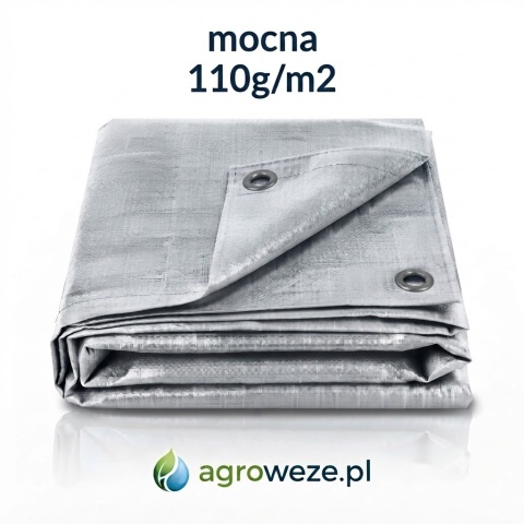 Plandeka srebrna mocna 10x12m 110g/m2