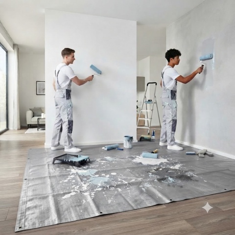 Plandeka srebrno-czarna mega gruba 8x10m 260g/m2
