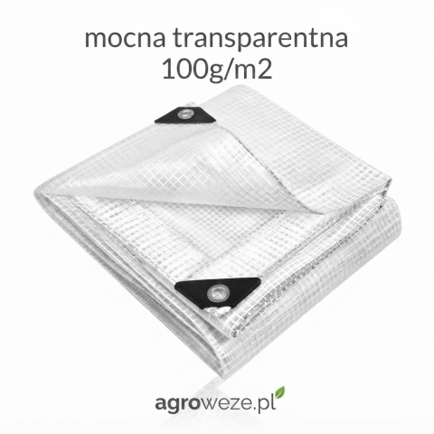 Plandeka zbrojona Leno Transparent 4x4m 100g/m2