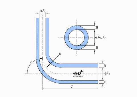 Kolanko redukcyjne 90° 28/25x150mm Hammerflex