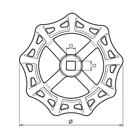 Pokrętło zaworu, koło ręczne aluminiowe czerwone 2.1/2"
