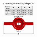 Rączka motylkowa zaworu 1/2"-3/4" Profec typ 100