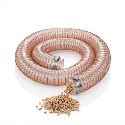 Wąż, rura 65mm x 1m z opaskami, do podajnika pelletu pieca CO