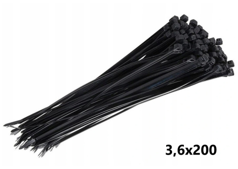 Taśma kablowa 3,6x200 CZARNA Taśma kablowa 3,6x200 CZARNA