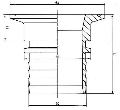 Złącze trójzaciskowe TRI Clamp DN39/50,5 do węża Złącze trójzaciskowe TRI Clamp DN39/50,5 do węża