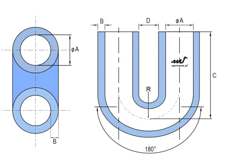 Kolanko silikonowe 180° 54x152mm 17,5bar 5mm 4wzm. Kolanko silikonowe 180° 54x152mm 17,5bar 5mm 4wzm.
