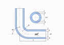 Kolanko silikonowe 90° 140x152mm 5,0bar 5mm 4wzm.
