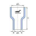 Redukcja silikonowa 76/57x102mm 9,5bar 5mm 4wzm.