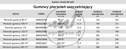 Pierścień uszczelniający złącza 150/6", typ włoski-Berselli Pierścień uszczelniający złącza 150/6", typ włoski-Berselli