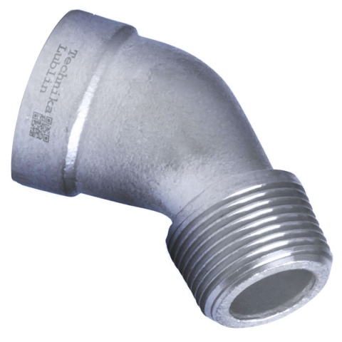 Kolano nyplowe 1/4" nierdzewne 45st GW/GZ Kolano nyplowe 1/4" nierdzewne 45st GW/GZ