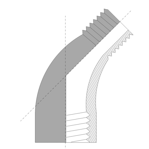 Kolano nyplowe 1/4" nierdzewne 45st GW/GZ Kolano nyplowe 1/4" nierdzewne 45st GW/GZ