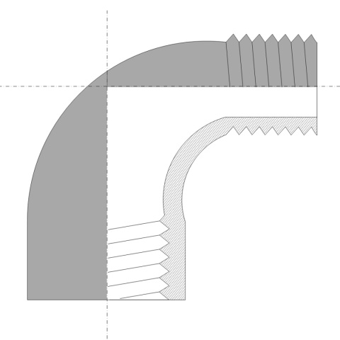 Kolano nyplowe 1/2" nierdzewne 90st GW/GZ Kolano nyplowe 1/2" nierdzewne 90st GW/GZ