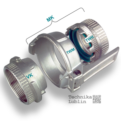 Wtyk VK100-4" nierdzewny złącza cysternowego Euro TW Wtyk VK100-4" nierdzewny złącza cysternowego Euro TW