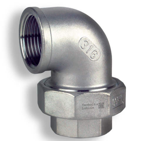 Śrubunek 1/2" 90st. nierdzewny, stożkowy GW/GW Śrubunek 1/2" 90st. nierdzewny, stożkowy GW/GW