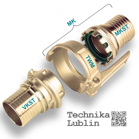 Wtyk VK80-3" na wąż, mosiężny, złącza cysternowego Euro TW Wtyk VK80-3" na wąż, mosiężny, złącza cysternowego Euro TW