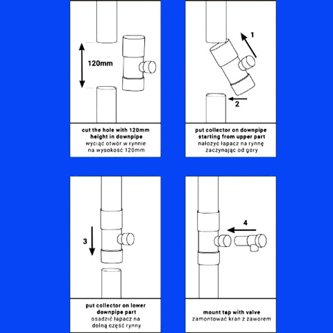 Zbieracz łapacz wody deszczowej z zaworem 100mm Zbieracz łapacz wody deszczowej z zaworem 100mm