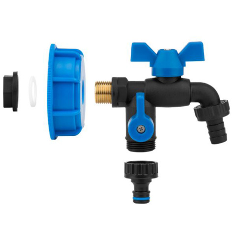 Zestaw IBC S60x6 Kran Black Raven GZ2"x3/4"na wąż 5/8" nypel Zestaw IBC S60x6 Kran Black Raven GZ2"x3/4"na wąż 5/8" nypel