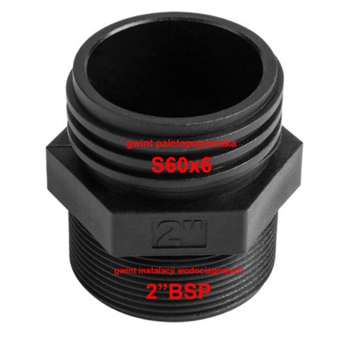 Złącze redukcyjne IBC GZ S60x6/GZ 2" Złącze redukcyjne IBC GZ S60x6/GZ 2"