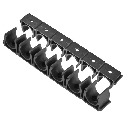 Listwa mocująca przewodu 12mm, 6 gniazd Listwa mocująca przewodu 12mm, 6 gniazd