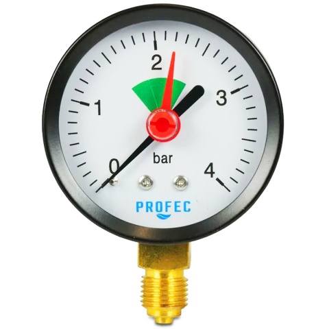 Manometr z nastawną wskazówką 0 - 4bar 63mm, suchy, dolny, GZ1/4"
