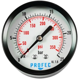 Manometr 0 - 10bar 63mm, suchy, tylny, GZ1/4