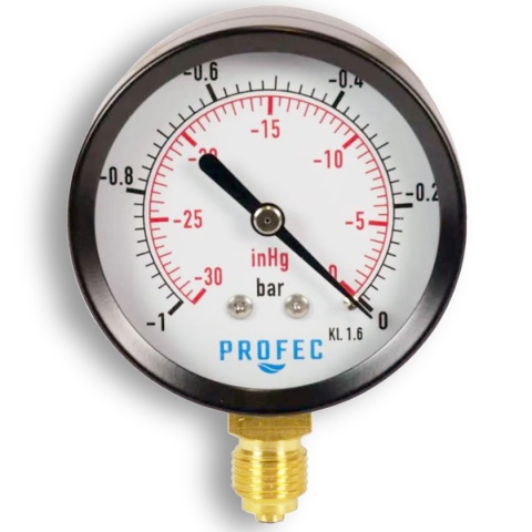 Wakuometr -1 - 0 bar 63mm, suchy, dolny, GZ1/4" Wakuometr -1 - 0 bar 63mm, suchy, dolny, GZ1/4"