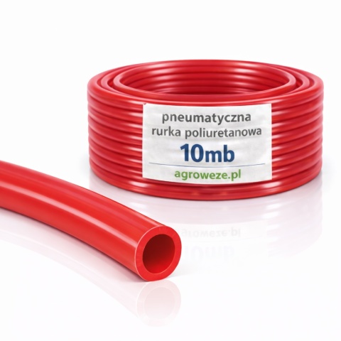 10mb przewód pneumatyczny poliuretan 10x6,5 czerwony