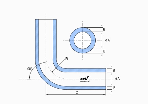 Kolanko silikonowe 90° 76x100mm 9,5bar 5mm 4wzm.