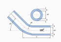 Kolanko silikonowe 45° 48x100mm 13,8bar 4,5mm 3wzm.