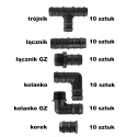 60szt. złączek wciskanych 20mm do nawodnień