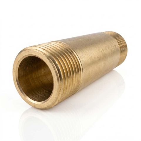 Sztucer mosiężny 3/4" L-40mm 40bar, rura gwintowana obustronnie