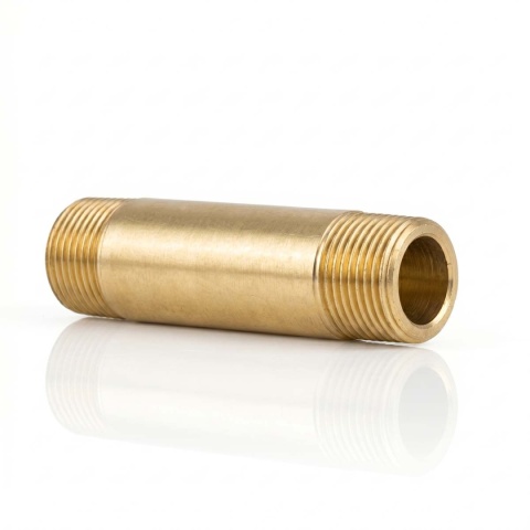 Sztucer mosiężny 3/4" L-40mm 40bar, rura gwintowana obustronnie