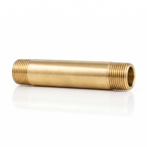 Sztucer mosiężny 3/4" L-120mm 40bar, rura gwintowana obustronnie