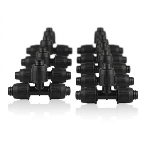 10szt trójników QJ do rur 16mm, z nakrętkami