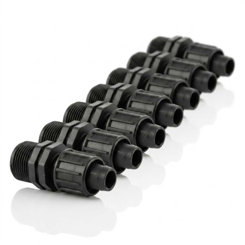 10szt. złączka 17 taśma - 1/2"gwint zewnętrzny, do taśmy kroplującej
